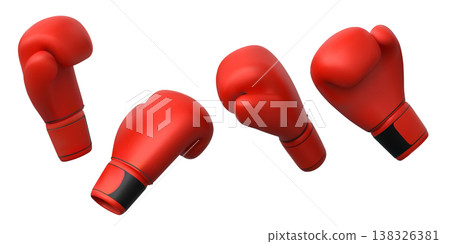 3D red boxing gloves vector set, martial sport game equipment, boxer fight fist attack hand protective sportswear 3D red boxing gloves vector set, martial sport game equipment, boxer fight fist attack hand protective sportswear 138326381