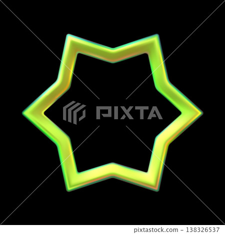 Green six-pointed star frame realistic 3D vector, space galaxy emoji, abstract sparkle element, festive Y2K decoration Green six-pointed star frame realistic 3D vector, space galaxy emoji, abstract sparkle element, festive Y2K decoration 138326537