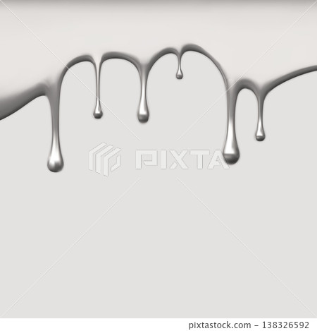 Metal liquid silver drip vector border, realistic shiny metallic drops flowing down, melting metal abstract background Metal liquid silver drip vector border, realistic shiny metallic drops flowing down, melting metal abstract background 138326592