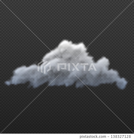Soft fluffy cloud, meteorology weather forecast cloudy symbol, mist, haze smoke, vector realistic cumulus overlay effect 138327128