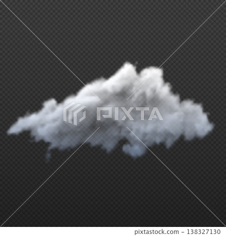 Soft fluffy cloud vector realistic illustration, meteorology weather forecast cloudy symbol, mist, haze, smoke isolated Soft fluffy cloud vector realistic illustration, meteorology weather forecast cloudy symbol, mist, haze, smoke isolated 138327130