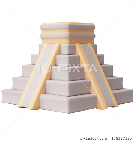 A 3D model of the Mayan pyramid of Chichen Itza, a landmark of global tourism. A 3D model of the Mayan pyramid of Chichen Itza, a landmark of global tourism. 138327159