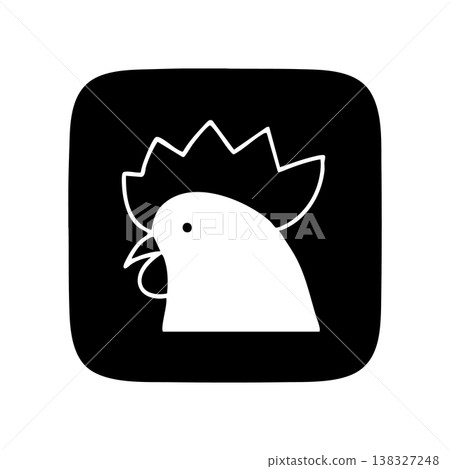 Chicken, chicken meat image, monochrome icon 138327248