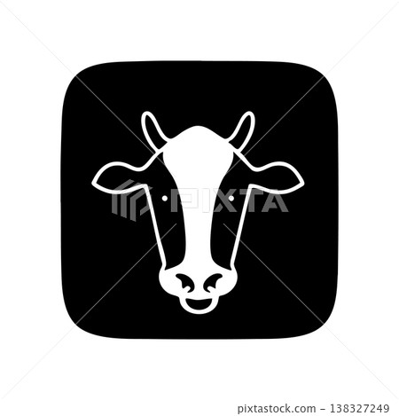 Cow, beef image, monochrome icon 138327249