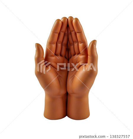 Two cupped human hands with palms open together in a gesture of offering or receiving. Two cupped human hands with palms open together in a gesture of offering or receiving. 138327557