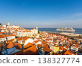 Alfama Oldest Neighborhood and Big Cruise Ship on Sunny Day. Lisbon, Portugal 138327774