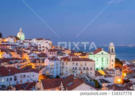 Alfama Oldest Neighborhood at Night. Lisbon, Portugal Alfama Oldest Neighborhood at Night. Lisbon, Portugal 138327778