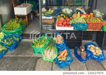 Vegetable shop on the street Vegetable shop on the street 138327974