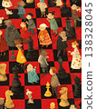 Guests mingle and strategize on a giant chessboard at the Oscar awards ceremony 138328045