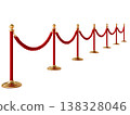 Elegant red velvet rope and golden stanchions defining the Oscar event 138328046