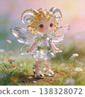 Glass angel in a flower field 138328072