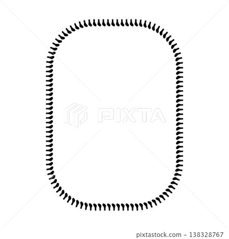 Fine Line Rounded Square Border Frame Minimal Outline Vector Illustration 138328767