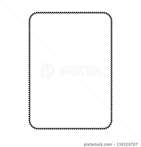 Bubble Style Rounded Square Border Frame Vector Illustration 138328787