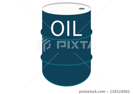 An illustration depicting an energy resource, showing a drum of crude oil and an oil leak. An illustration depicting an energy resource, showing a drum of crude oil and an oil leak. 138328902