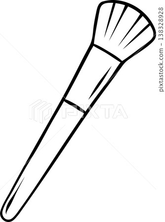 makeup brush for blush, minimalist doodle. Clean vector for beauty illustrations or makeup tutorials makeup brush for blush, minimalist doodle. Clean vector for beauty illustrations or makeup tutorials 138328928