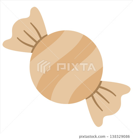 Coffee Striped Wrapped Candy Vector Illustration in Flat Style Coffee Striped Wrapped Candy Vector Illustration in Flat Style 138329086