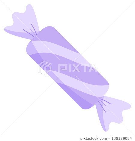 Purple Striped Cylindrical Wrapped Candy Vector Illustration Purple Striped Cylindrical Wrapped Candy Vector Illustration 138329094