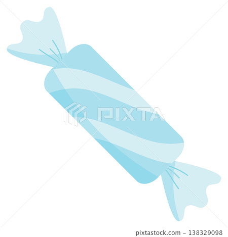 Light Blue Striped Cylindrical Wrapped Candy Vector Illustration Light Blue Striped Cylindrical Wrapped Candy Vector Illustration 138329098