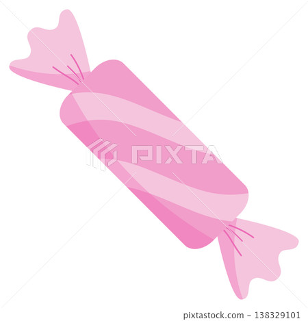 Hot Pink Striped Cylindrical Wrapped Candy Vector Illustration Hot Pink Striped Cylindrical Wrapped Candy Vector Illustration 138329101