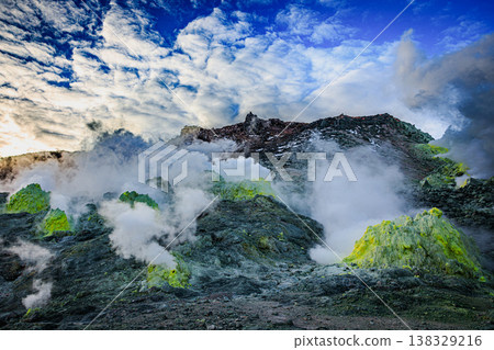 Volcanic area of Hokkaido: Fumaroles and sulfur from Mount Atosanupuri Volcanic area of Hokkaido: Fumaroles and sulfur from Mount Atosanupuri 138329216