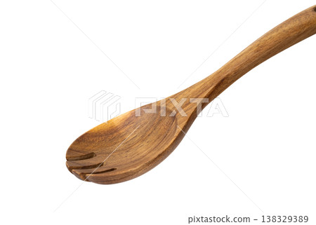 wooden kitchen spoons isolated on a white background wooden kitchen spoons isolated on a white background 138329389
