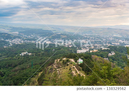 View of the mountains and Kislovodsk from the observation decks of the Kislovodsk Park View of the mountains and Kislovodsk from the observation decks of the Kislovodsk Park 138329562