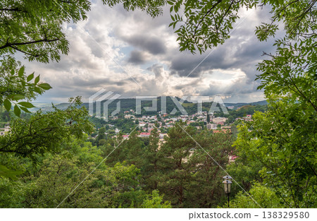 View of the mountains and Kislovodsk from the observation decks of the Kislovodsk Park View of the mountains and Kislovodsk from the observation decks of the Kislovodsk Park 138329580