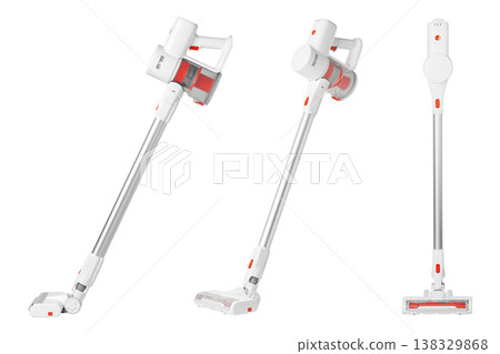 Isolated stick sweeper collection displays innovative battery-powered appliances. Isolated stick sweeper collection displays innovative battery-powered appliances. 138329868