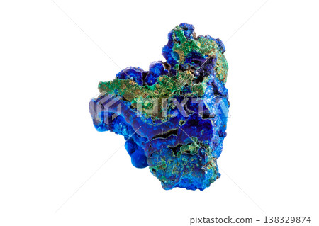 Azurite Malachite Mineral Specimen on White Background Azurite Malachite Mineral Specimen on White Background 138329874
