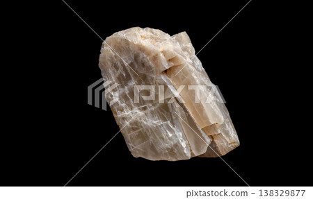 Raw Moonstone Crystal Mineral Specimen Isolated on Black Raw Moonstone Crystal Mineral Specimen Isolated on Black 138329877