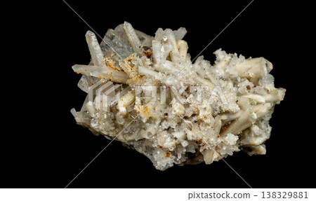 Transparent Quartz with Fluorite Inclusions: Rare Mineral Specimen Transparent Quartz with Fluorite Inclusions: Rare Mineral Specimen 138329881