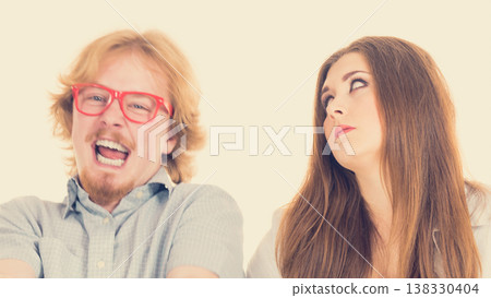 Woman being angry at fooling around man 138330404