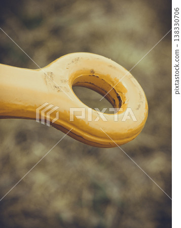 Tow hitch on big machinery closeup 138330706
