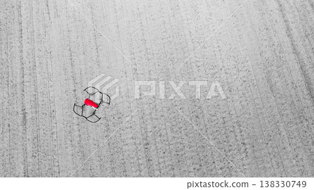 Drone over crop agricultural fields. Drone over crop agricultural fields. 138330749