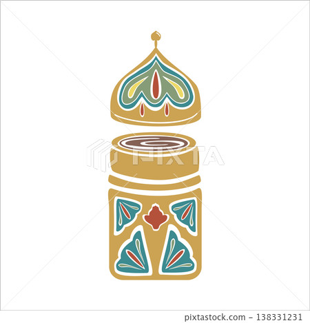 Turkish coffee cup and cap pot with ornament. Hand drawn vector illustration isolated set. For cookbooks designs magazines, oriental coffee houses and dishware, holidays postcards banners clip arts. Turkish coffee cup and cap pot with ornament. Hand drawn vector illustration isolated set. For cookbooks designs magazines, oriental coffee houses and dishware, holidays postcards banners clip arts. 138331231