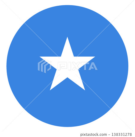 Round Flag of Somalia isolated in circle shape. Flag Icon. Round Flag of Somalia isolated in circle shape. Flag Icon. 138331278