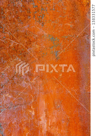 Rusty Metal with Remnants of Gray Paint 138331577