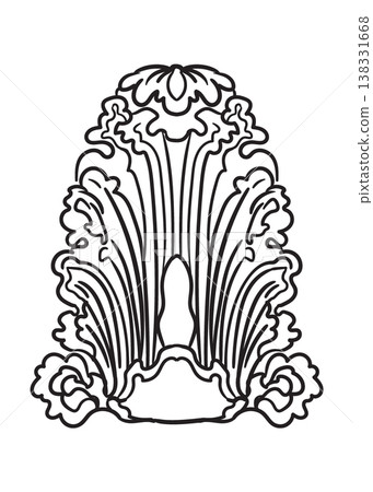 Twisted abstract curved leaf ornate vertical design element vector art 138331668