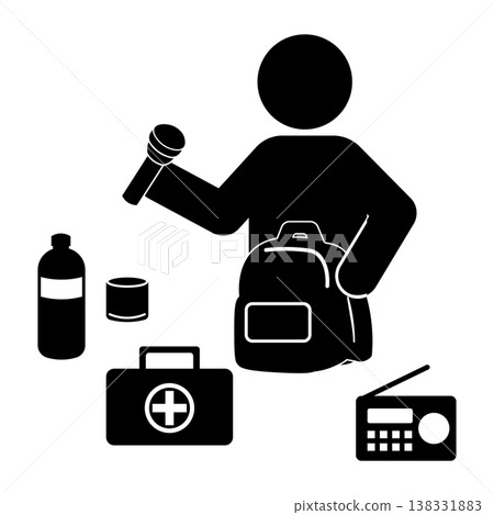 準備災害緊急物資的人員示意圖 準備災害緊急物資的人員示意圖 138331883