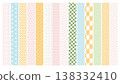 [Spring background material] Colorful Japanese pattern illustrations of traditional motifs 138332410