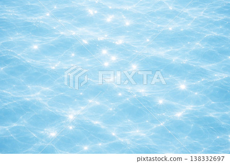 水面波紋紋理背景 - 夏季素材，帶有光線反射和波光粼粼的水面 138332697