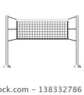 Volleyball net isolated on a white background for sports equipment 138332786