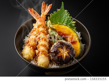 米飯和油炸魚碗 米飯和油炸魚碗 138333155