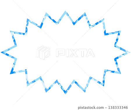 Stained glass style speech bubble, triangular pattern, elongated jagged shape Stained glass style speech bubble, triangular pattern, elongated jagged shape 138333346