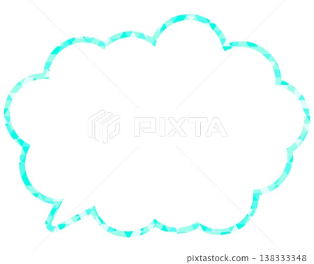 Stained glass style speech bubble, triangular pattern, rounded cloud shape Stained glass style speech bubble, triangular pattern, rounded cloud shape 138333348