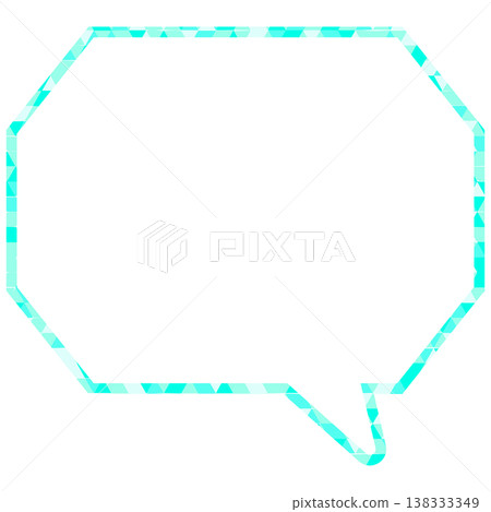 Stained glass style speech bubble, triangular pattern, octagonal shape with corners Stained glass style speech bubble, triangular pattern, octagonal shape with corners 138333349