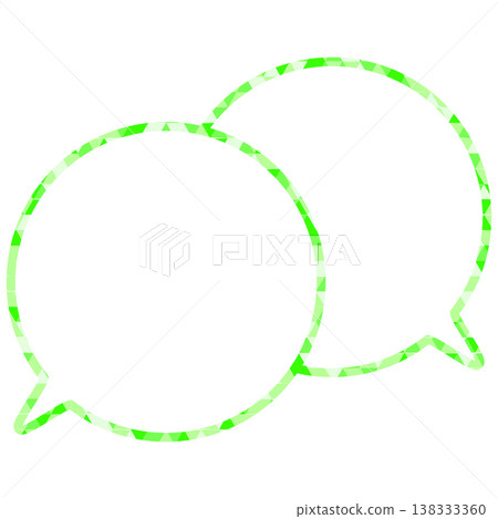 Stained glass style speech bubble, triangular pattern, overlapping conversation 138333360