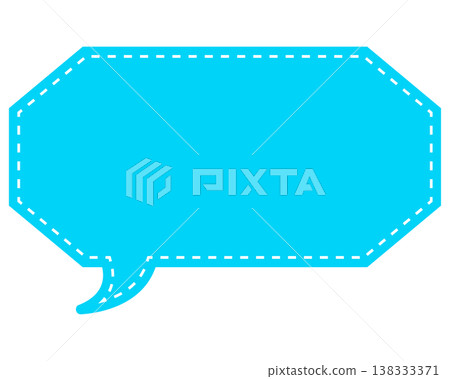 Simple color speech bubble, elongated cloud shape Simple color speech bubble, elongated cloud shape 138333371