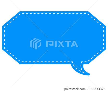 Simple color speech bubble, elongated cloud shape Simple color speech bubble, elongated cloud shape 138333375