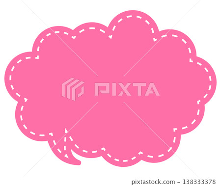 Simple color speech bubble with a rounded cloud shape Simple color speech bubble with a rounded cloud shape 138333378